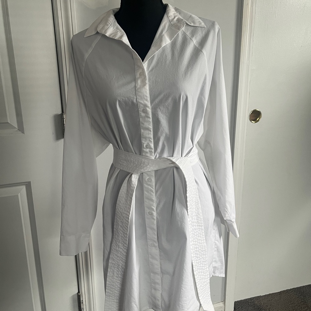 Express White Long Sleeve Dress